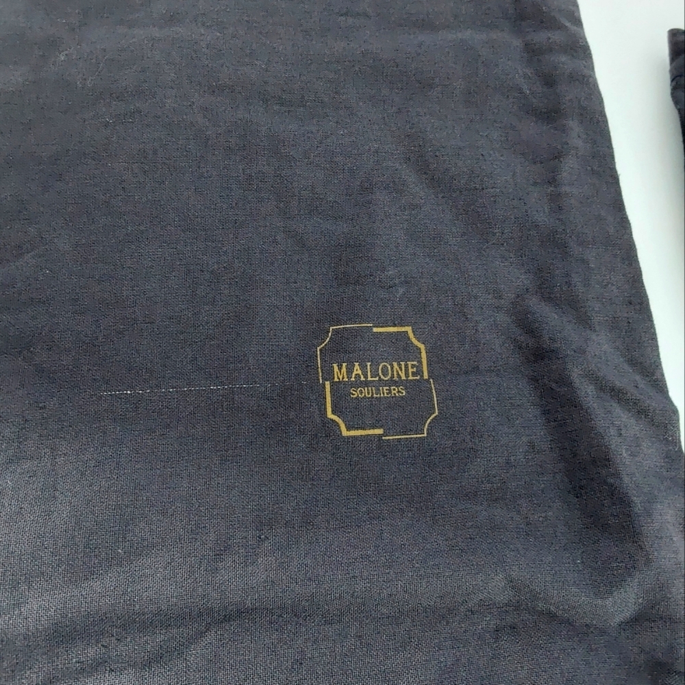 Malone Souliers Charcoal Fabric Dust Bags Set of Two